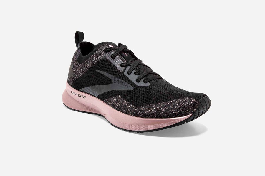 Brooks Levitate 4 Road Löparskor Dam - Svarta/Rosa - 4089-MCQRL